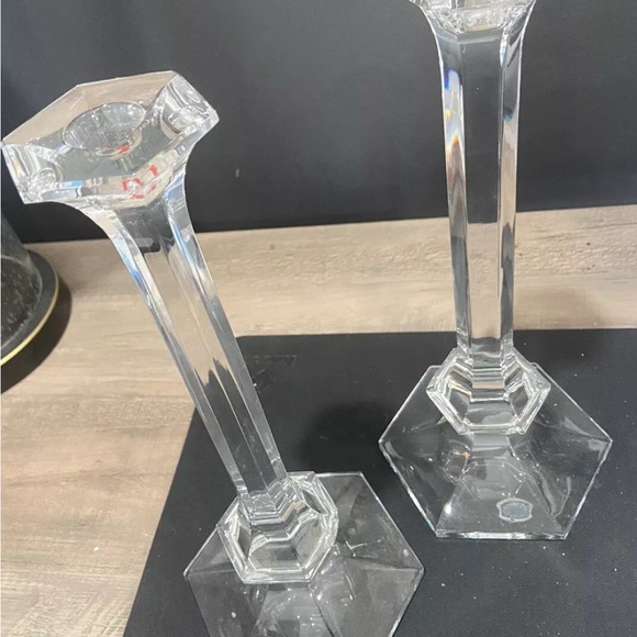 Val St Lambert  "Elysee" Candlesticks - Picture 3 of 9